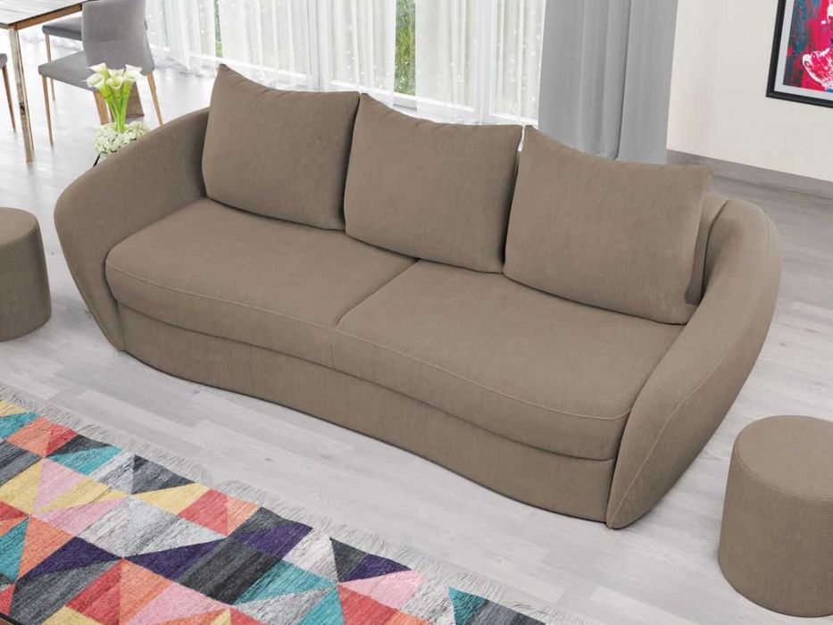 Canapea Velur Cappuccino - Transport Gratuit in 4-10 zile