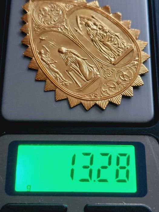 24 каратов Златен медальон "кръщенка''кръщене,злато 23.6 карата