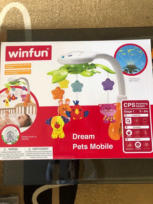 Музикална въртележка с лампа и прожектор WINFUN Dream Pets Mobile  - почти нова, само за 15 евро!