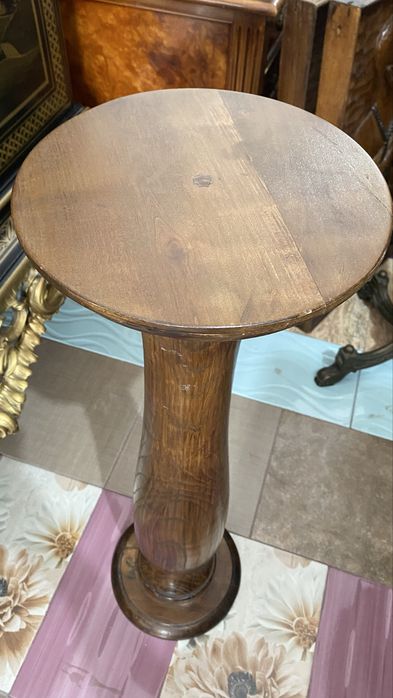 Piedestal Stativ Suport Lemn Masiv Sculpturi Vintage