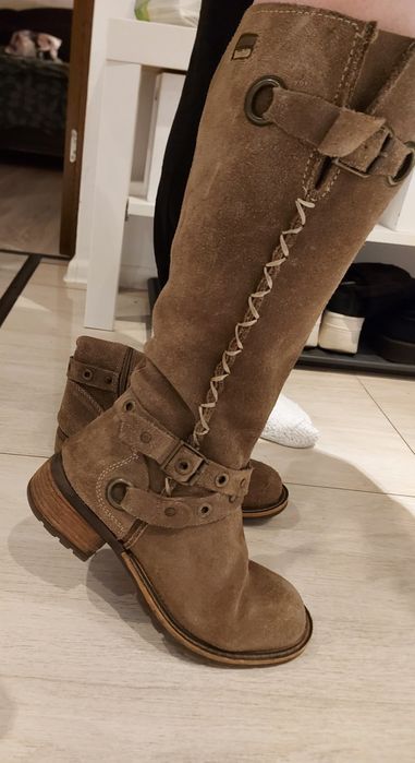 Cizme maro piele intoarsa mar.36