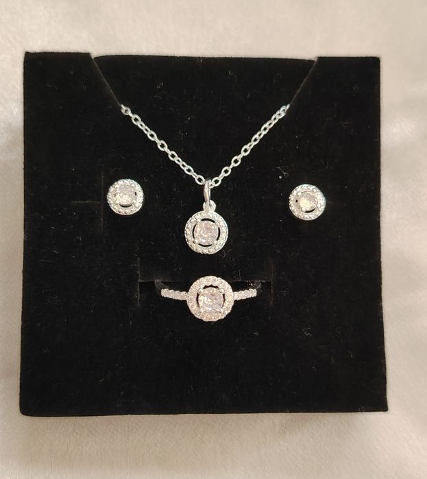 Set Nou de 3 piese Nou Argint 925 cu inel ajustabil