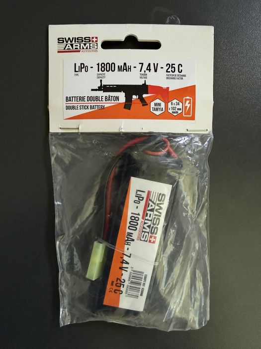 Батерия LiPo swiss arms 1800mAh, 7,4v 25c