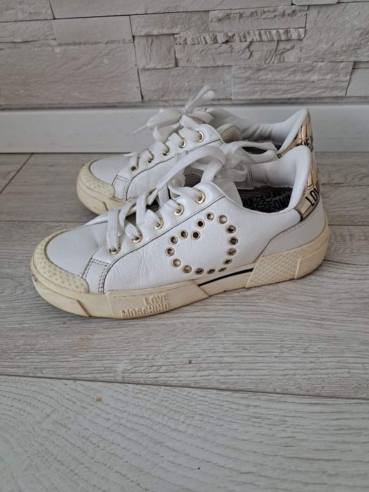 Adidasi piele moschino albi marimea 37 38