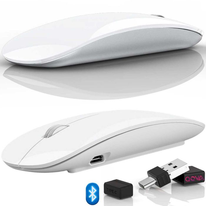 Mouse Wireless, Dual Mode Bluetooth 5.1 & 2.4GHz, Reincarcabil USB-C