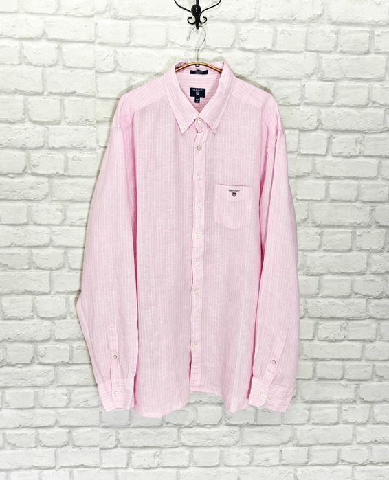 GANT 100% Ленена розова мъжка риза размер 3XL / XXXL