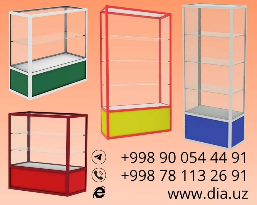 Прилавок витрина, стеклянная, metal oynaly vitrina va prilavkalar
