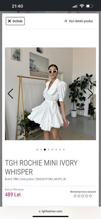 Rochie alba de vara / de vacanta TGH