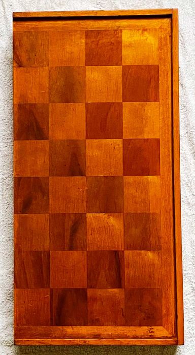 joc sah+joc table cutie din lemn veche vechi vintage fara piese pentru sah