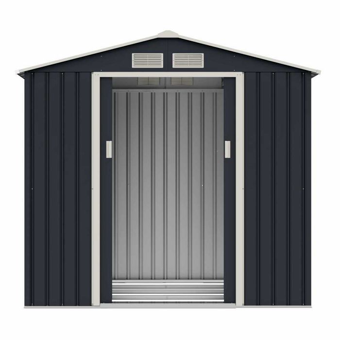 Casuta magazie gradina 213x131x195 cm, usi culisante si baza metalica