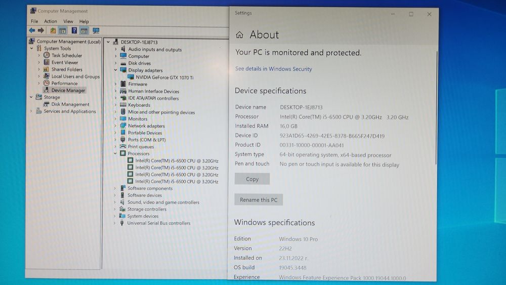 Геймърски компютър за лек гейминг-i5 6500, GTX 1070ti, 120 SSD, 1TB HD