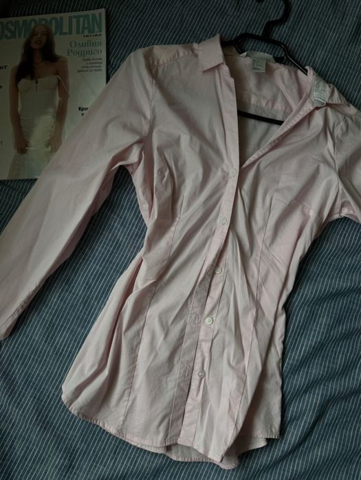 Розови риза от  h&m