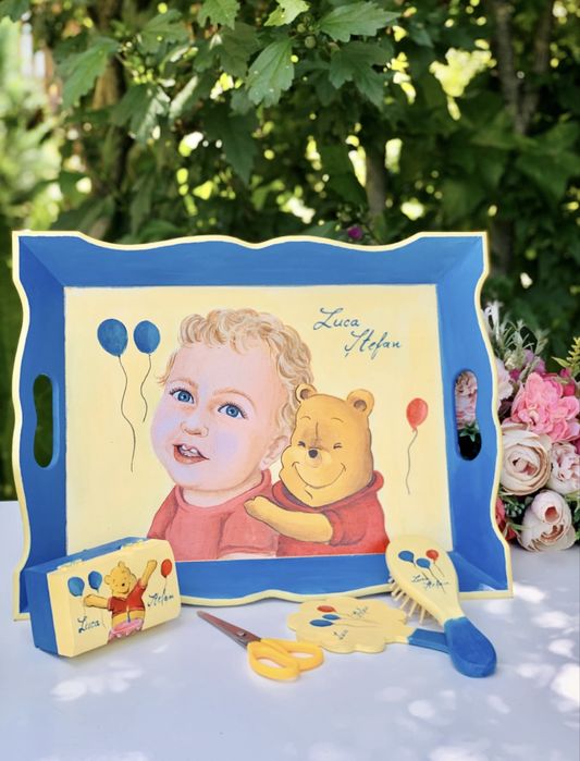 Set Mot/Turta Pictat Manual cu Portret Diverse Teme