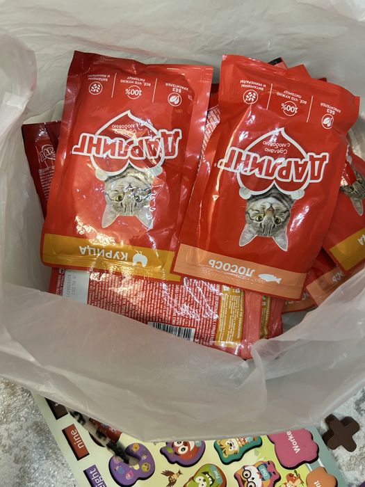 Для котят корм , лоток , миска