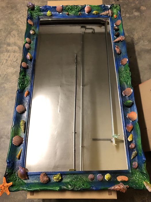 Oglinda,lemn motiv oceanic foarte mare!