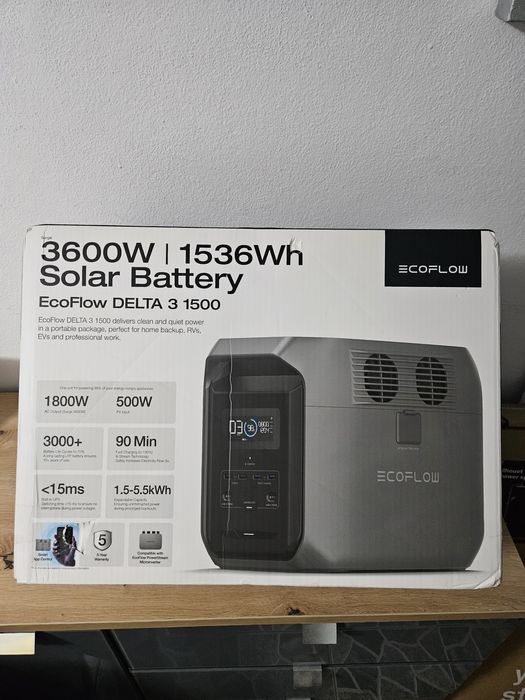 Stație de alimentare EcoFlow Delta 3
1.536 Wh, Argintiu/Negru
