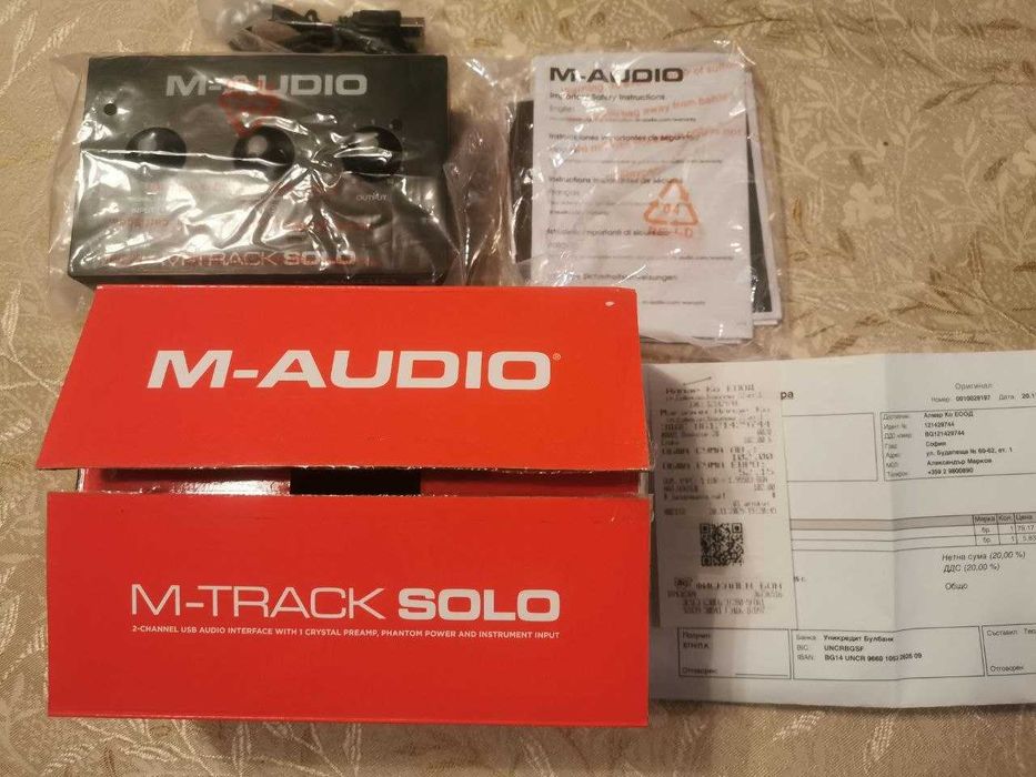 M-Audio M-Track Solo с 11 месеца гаранция (Като нова)