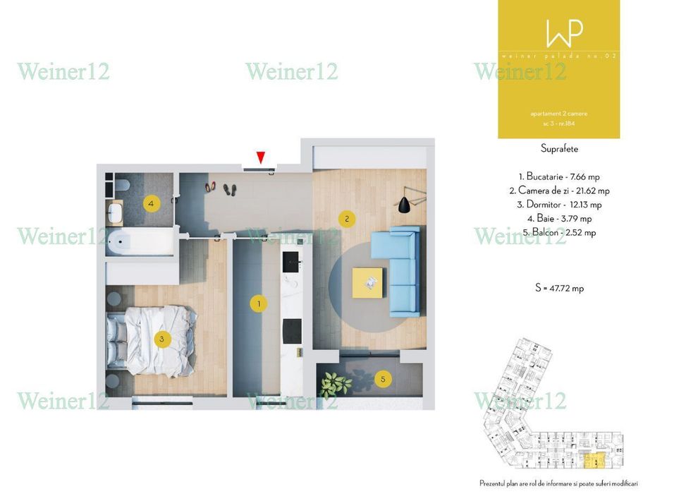 Apartament 2 camere Decomandat Militari Residence Stradal Weiner2 — fotografia 1