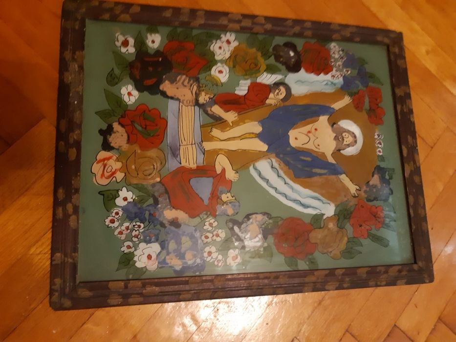 Icoană pictată pe sticlă 34cm/43cm