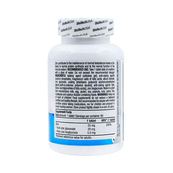 Цинк BioTech USA Duo 15 мг 60 таблеток