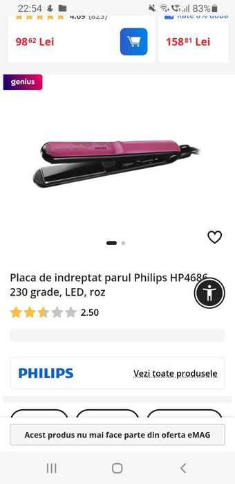Placa de intins îndreptat parul Phillips