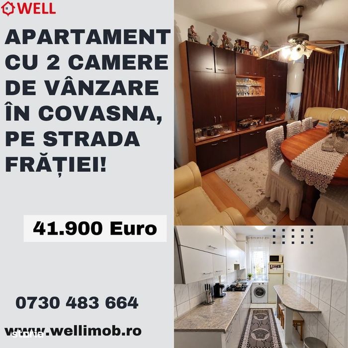 Apartament cu 2 camere de vânzare în Covasna, pe strada Frăției!