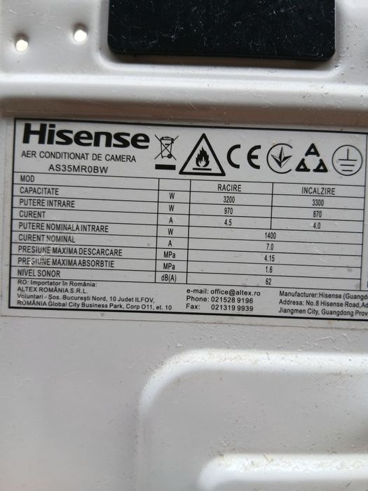 Motor inverter ac hisense 3200w
