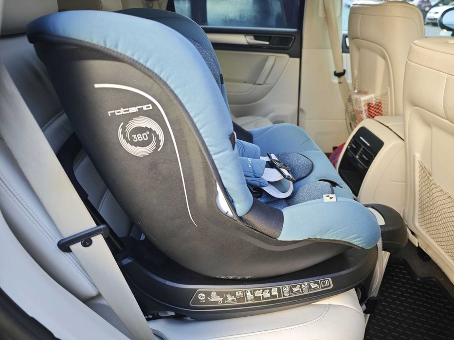 Детско столче за кола EASYGO ROTARIO от 0 до 18 кг, 360 градуса, синьо