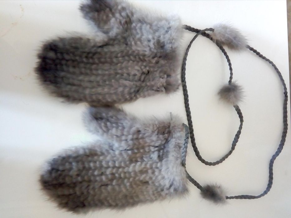 Варежки ( вязанная норка)