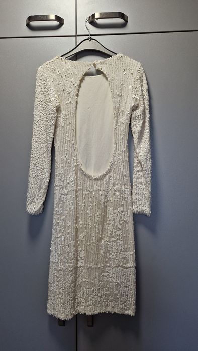 Rochie alba cu paiete