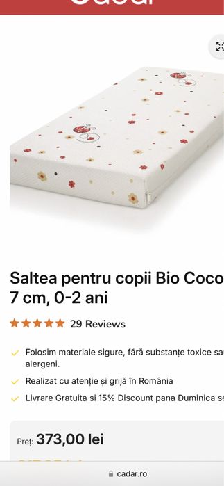 Pătuț bebe cu saltea inclusa