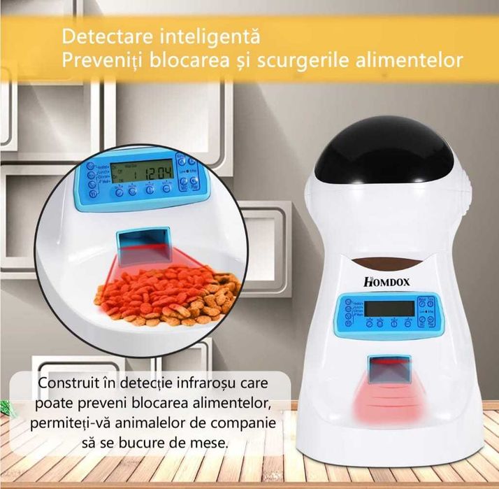Dispenser hrana automat pentru caini si pisici