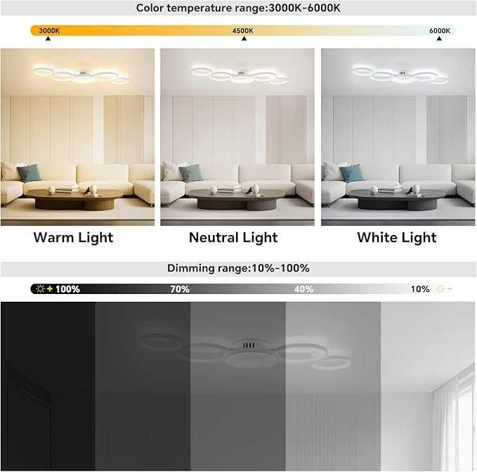 Lampă de tavan LED BAYHT pentru living, 3000K-6500K