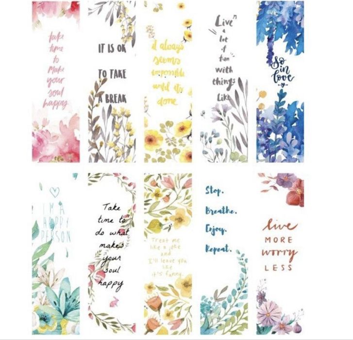 Set 30 semne de carte cu texte