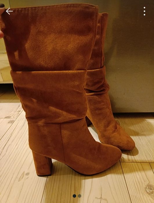 Cizme din imitatie de piele intoarsa