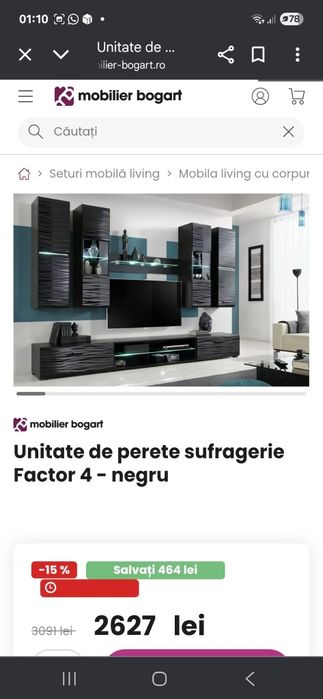 Mobila living cu lumini