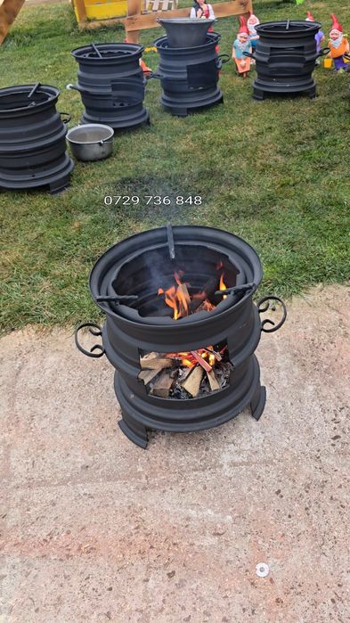 Disc grill  gratar  ceaune fonta soba model roată