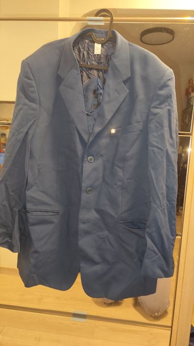 Тъмносин мъжки костюм Версаче Versace