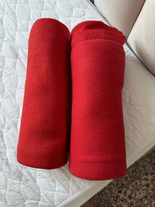 Флисовый плед красный