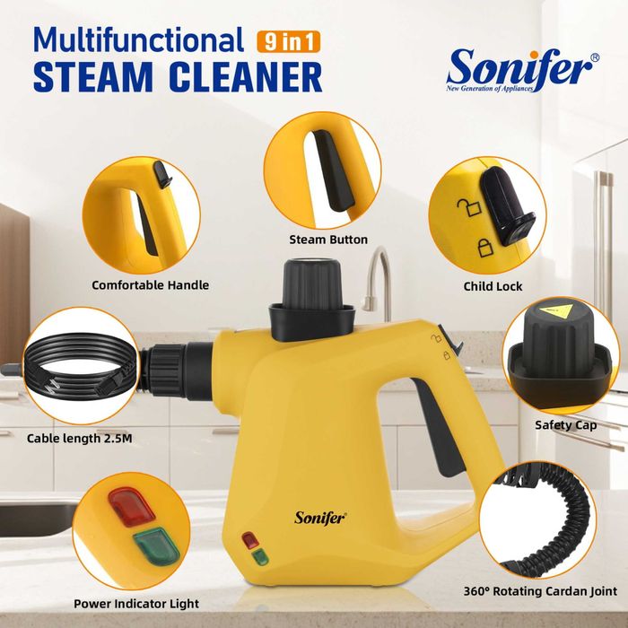 Пароочиститель Sonifer 9-в-1  bug‘li tozalagich ut45