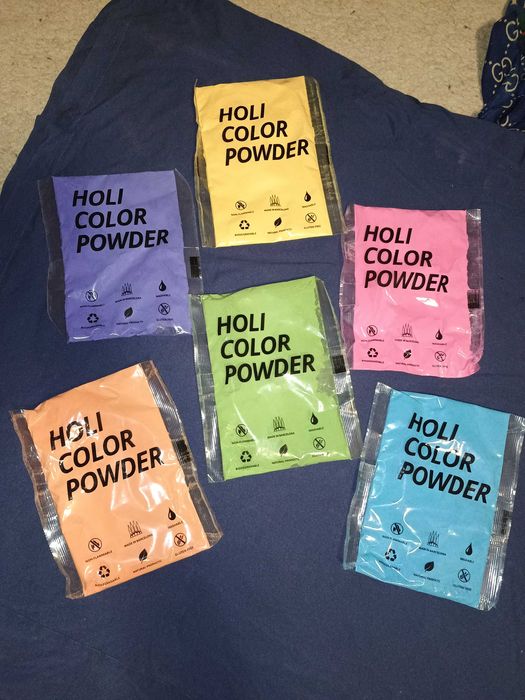 Pudra Holi colorata Holy Powder naturala set 6 buc. party India Colour run