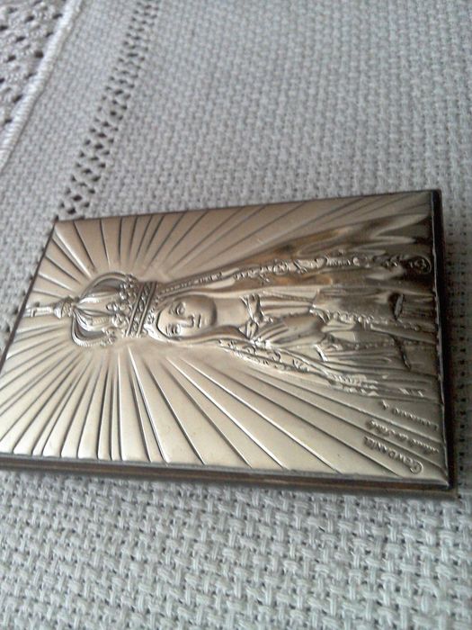 Icoana/iconiță argint marcat și lemn - 8 cm x 5 cm