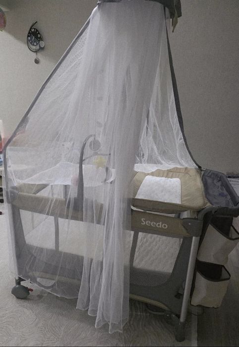 Детская кроватка-манеж SEEDO(в подарок подушка ортопедическая)