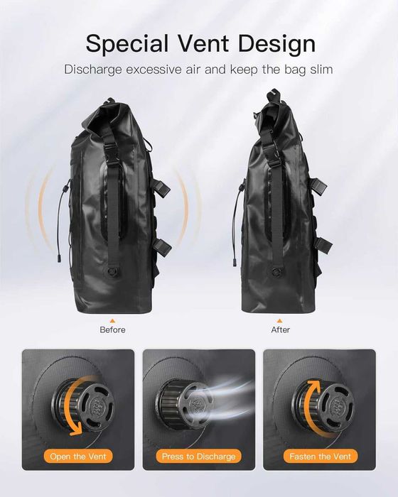 Rucsac Inateck cu RollTop, 30-35L, impermeabil