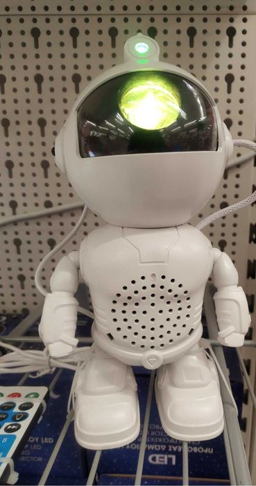 Робот нощна лампа LED прожектор и тонколона астронавт дистанц  11х8х20