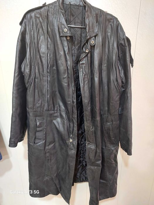 Кожанный плащ размер L и XL для людей ростом 165-180  размер 56-58