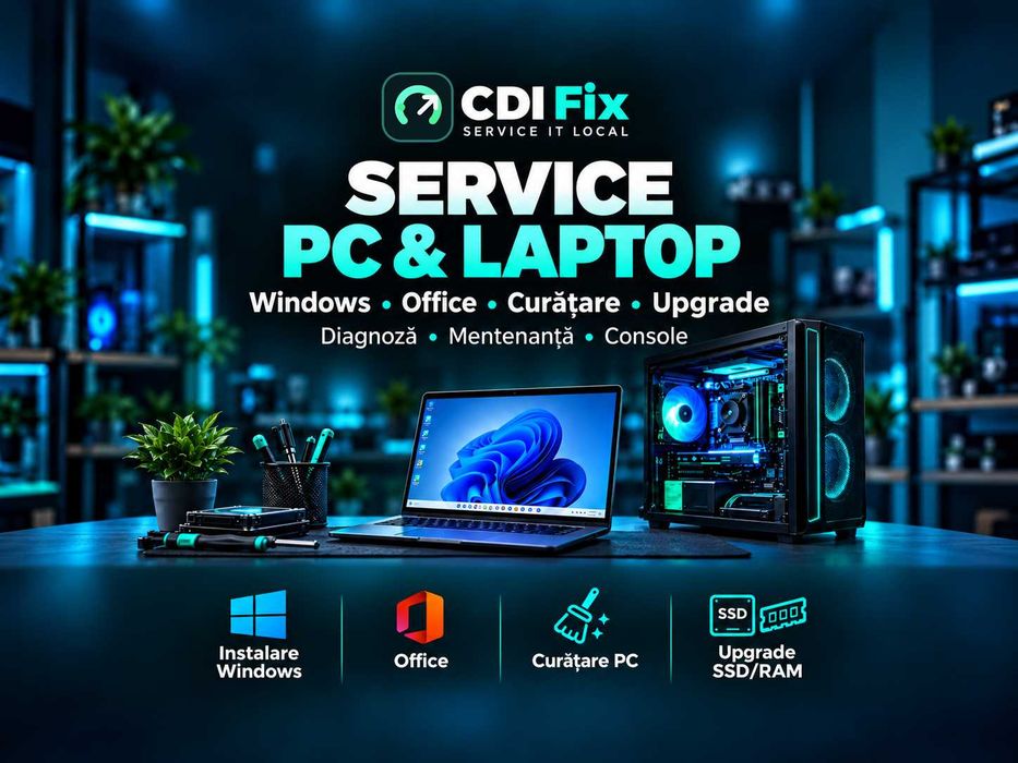 Service PC & Laptop - Instalare Windows, Office, Curățare, Upgrade