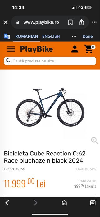 Bicicleta Cube C62 Carbon Fox XT 2024