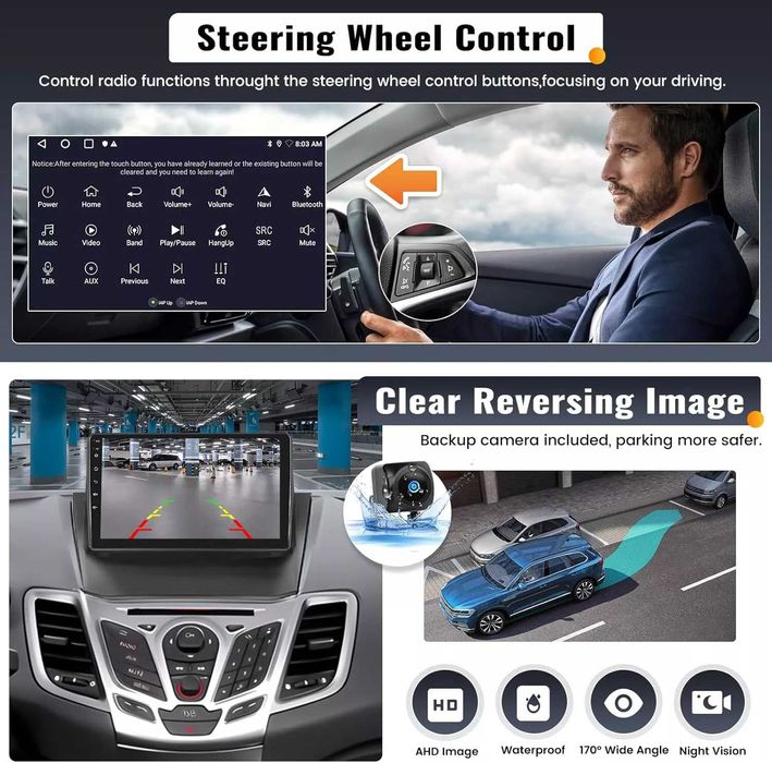 Мултимедия Двоен дин Навигация за Ford Fiesta 2009-2014 Android 2DIN