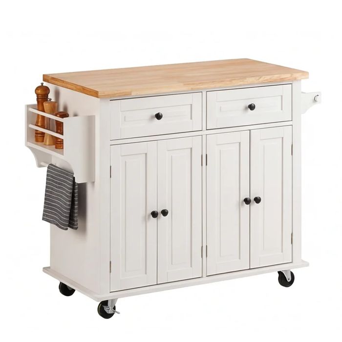 110 см кухненски остров, количка за съхранение с подвижни колела